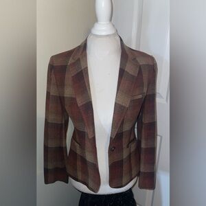 Evan Picone Brown Plaid Blazer